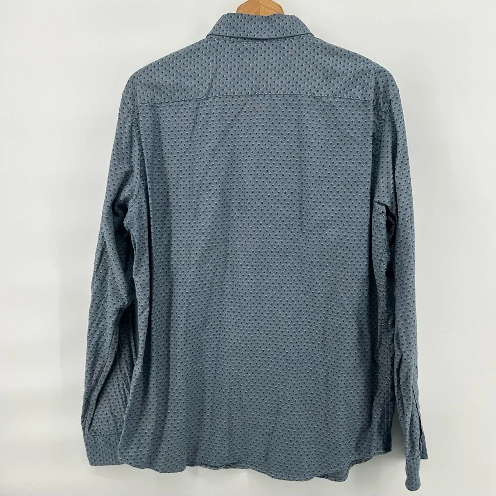 BANANA REPUBLIC Oxford Button Down L/S Shirt Men's Large‎ Blue Untucked Fit